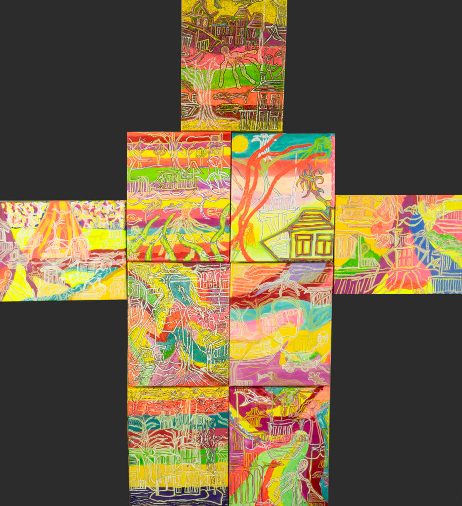 COLOURED SCENES OF SEAS AND LAND, AT AN ANGLE